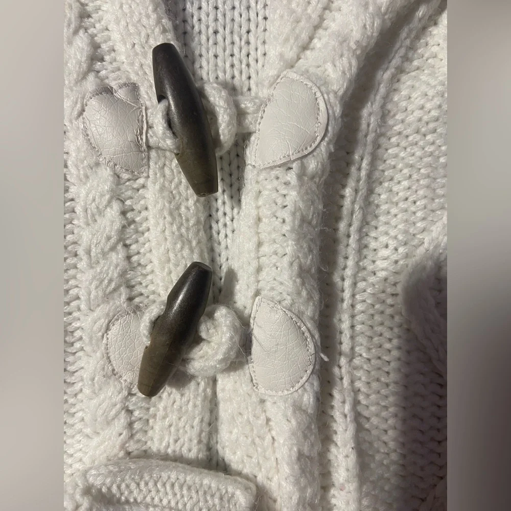Oshkosh Toddler Girls Clothes 4t Ivory Cable Knit Hooded Cardigan Coat Sweater